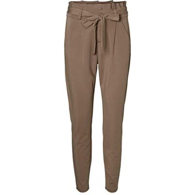 10205932 Vero Moda Damskie spodnie Vmeva Hr Loose Paperbag Noos Ki spodnie, Brązowy (sznurek Bungee Cord Bungee), L x 32L 10205932 Vero Moda Damskie spodnie Vmeva Hr Loose Paperbag Noos Ki spodnie, Brązowy (sznurek Bungee Cord Bungee), L x 32L