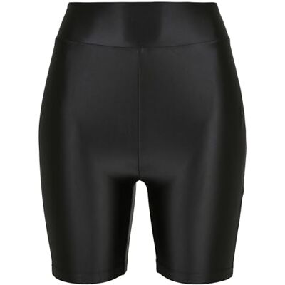 TB4342 Urban Classics Damen Ladies Highwaist Shiny Metallic Cycle Shorts black 3XL TB4342 Urban Classics Damen Ladies Highwaist Shiny Metallic Cycle Shorts black 3XL