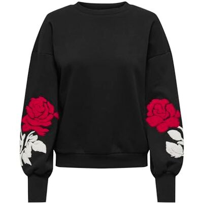 15363332-4911634 Onlcally L/S Print O-Neck Cs SWT, czarny, L 15363332-4911634 Onlcally L/S Print O-Neck Cs SWT, czarny, L