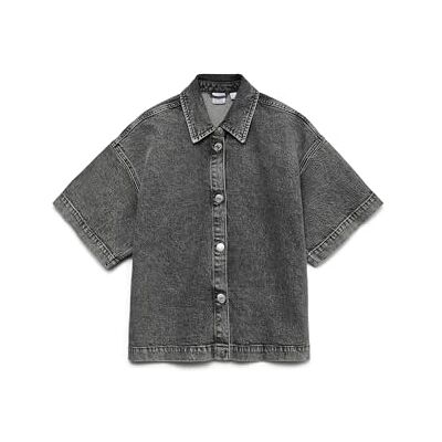 10331219-4815539 Vmtessa Ss Loose Denim Shirt Ga, Medium Grey Denim, S 10331219-4815539 Vmtessa Ss Loose Denim Shirt Ga, Medium Grey Denim, S