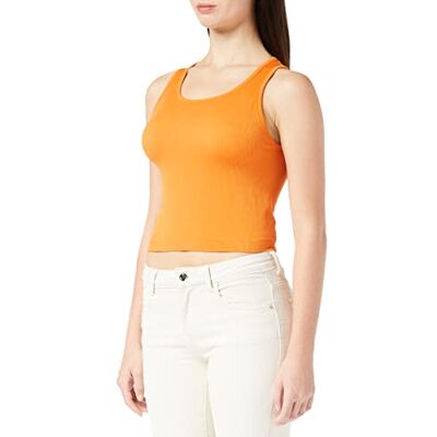 15271533 ONLY Women's ONLVICKY bezszwowy okrągły dekolt S/L Cropped Top, Burnt Orange, M/L, Burnt Orange, M-L 15271533 ONLY Women's ONLVICKY bezszwowy okrągły dekolt S/L Cropped Top, Burnt Orange, M/L, Burnt Orange, M-L