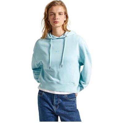 PL581439 Pepe Jeans Damska bluza z kapturem Lynette, niebieska (Aqua Blue), XS, Niebieski (Aqua Blue), XS PL581439 Pepe Jeans Damska bluza z kapturem Lynette, niebieska (Aqua Blue), XS, Niebieski (Aqua Blue), XS