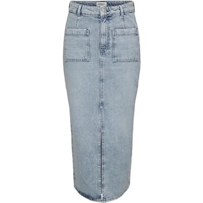 15325359 ONLLILIAN HW Pocket MIDI DNM Skirt CRO, jasnoniebieski (light blue denim), XL 15325359 ONLLILIAN HW Pocket MIDI DNM Skirt CRO, jasnoniebieski (light blue denim), XL