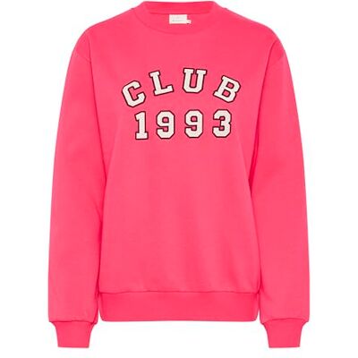 10509722 KAFFE Damska bluza Crew Neck Regular Fit Statement Print z długim rękawem, malina, L 10509722 KAFFE Damska bluza Crew Neck Regular Fit Statement Print z długim rękawem, malina, L