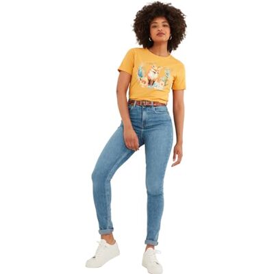 WU129A Joe Browns Moda damska Jesienny Lis Okrągły Dekolt Krótki Rękaw Grafika T-shirt Regularny Krój Żółty, UK 8, ochra, 34 WU129A Joe Browns Moda damska Jesienny Lis Okrągły Dekolt Krótki Rękaw Grafika T-shirt Regularny Krój Żółty, UK 8, ochra, 34