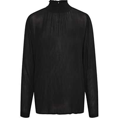 10500950-50600-40 KAFFE Bluzka z długim rękawem Trine damska bluzka ze stójką z długim rękawem elegancka koszula, Black Deep, 40 10500950-50600-40 KAFFE Bluzka z długim rękawem Trine damska bluzka ze stójką z długim rękawem elegancka koszula, Black Deep, 40