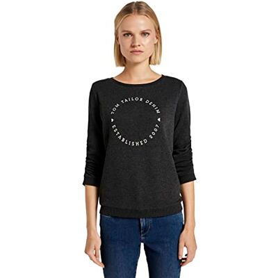 4063879195327 TOM TAILOR Denim Damski Bluza z nadrukiem z rękawami 3/4 1021117, 10522 Shale Grey Melange, S 4063879195327 TOM TAILOR Denim Damski Bluza z nadrukiem z rękawami 3/4 1021117, 10522 Shale Grey Melange, S
