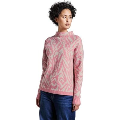 A303150 STREET ONE Sweter żakardowy, Sugar Coral Mel., 42 A303150 STREET ONE Sweter żakardowy, Sugar Coral Mel., 42