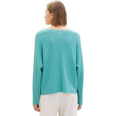 1037737 TOM TAILOR Damski sweter ze strukturą żeberkową, 10426-letni morski, XS 1037737 TOM TAILOR Damski sweter ze strukturą żeberkową, 10426-letni morski, XS