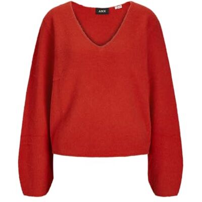 12261549 JXEVI V-Neck Knit SN, czerwony (Fiery Red), S 12261549 JXEVI V-Neck Knit SN, czerwony (Fiery Red), S