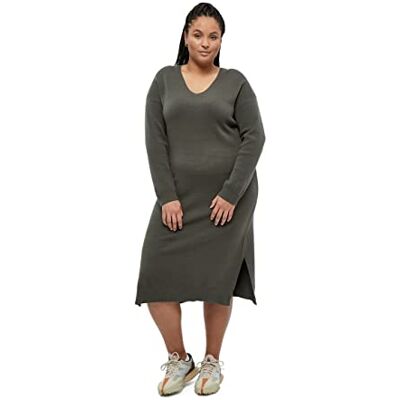 PC1313C-3655-44 Peppercorn Damska sukienka z dzianiny Rosalia z dekoltem w serek, 3655 zielony (Beluga Green), 42-Plus PC1313C-3655-44 Peppercorn Damska sukienka z dzianiny Rosalia z dekoltem w serek, 3655 zielony (Beluga Green), 42-Plus