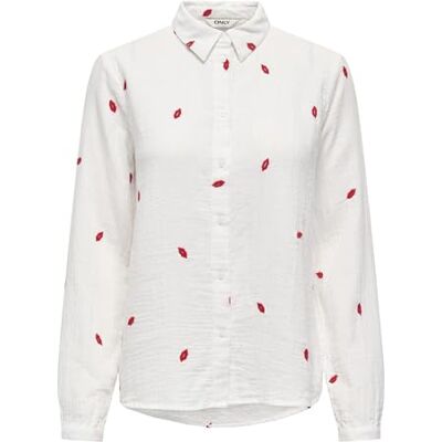 15367081-4939083 Onlnoella-Mia L/S Kiss Shirt WVN Cs, Cloud Dancer, S 15367081-4939083 Onlnoella-Mia L/S Kiss Shirt WVN Cs, Cloud Dancer, S