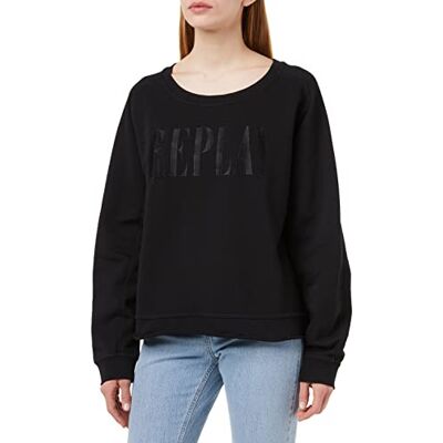 W3059 .000.21842 Replay Bluza damska 100% bawełna, 098 BLACK, S W3059 .000.21842 Replay Bluza damska 100% bawełna, 098 BLACK, S
