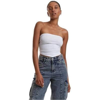 TB6872 Urban Classics Damski podkoszulek damski Knotted Bandeau Top, bia?y, L TB6872 Urban Classics Damski podkoszulek damski Knotted Bandeau Top, bia?y, L