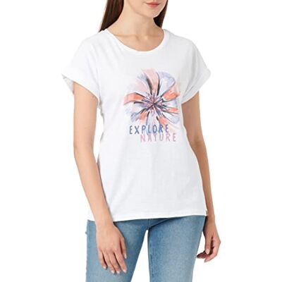309665/7T17 Camel Active Womenswear Damski T-shirt , biały, L 309665/7T17 Camel Active Womenswear Damski T-shirt , biały, L