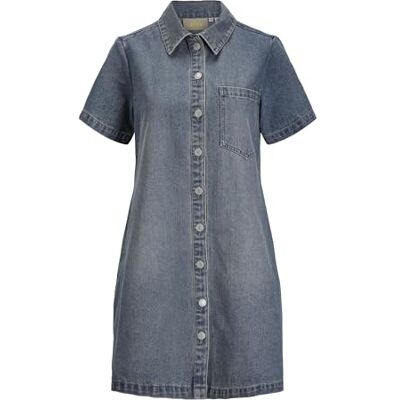 12273029-4760087 JJXX Jxamara Ss Denim Dress DNM, niebieski (medium blue denim), S 12273029-4760087 JJXX Jxamara Ss Denim Dress DNM, niebieski (medium blue denim), S
