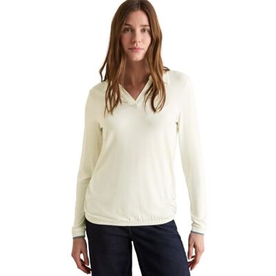 B322622 Cecil Damska koszulka z kołnierzem koszuli, Vanilla White, XXL B322622 Cecil Damska koszulka z kołnierzem koszuli, Vanilla White, XXL