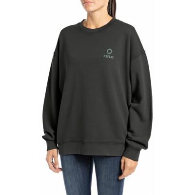 W3638D.000.23158HG Replay Damska bluza oversize, 099 Blackboard, XXS W3638D.000.23158HG Replay Damska bluza oversize, 099 Blackboard, XXS