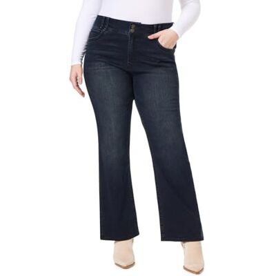 WLM08234P-J076-18 Plus Long WallFlower Luscious Damskie dżinsy typu bootcut ze średnim stanem, Insta Stretch Denim w rozmiarach Petite, średni rozmiar, Plus Size, Juniors Jeans, 50/du?e rozmiary/d?ugo WLM08234P-J076-18 Plus Long WallFlower Luscious Damskie dżinsy typu bootcut ze średnim stanem, Insta Stretch Denim w rozmiarach Petite, średni rozmiar, Plus Size, Juniors Jeans, 50/du?e rozmiary/d?ugo