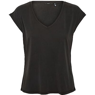 10247666 Vero Moda Vmfilli Ss V-neck Tee Ga Noos Koszulka Kobiety, czarny, M 10247666 Vero Moda Vmfilli Ss V-neck Tee Ga Noos Koszulka Kobiety, czarny, M