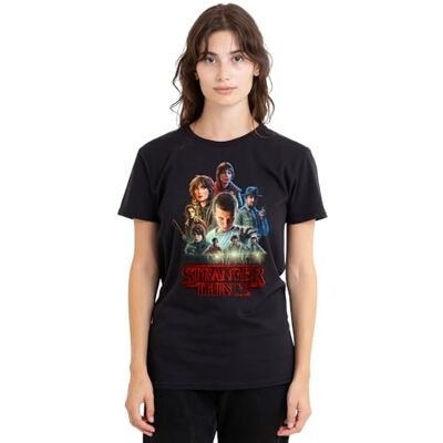UKWT2-01-NFLIX10321 Stranger Things Season One Poster Ladies T Shirt, Czarny, XXL UKWT2-01-NFLIX10321 Stranger Things Season One Poster Ladies T Shirt, Czarny, XXL