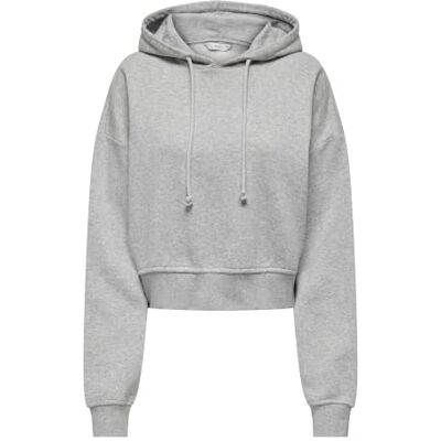 15317985-4449200 ONLY Damska bluza z kapturem Onlsweat Life L/S SWT Cropped, jasnoszary melanżowy, XS 15317985-4449200 ONLY Damska bluza z kapturem Onlsweat Life L/S SWT Cropped, jasnoszary melanżowy, XS