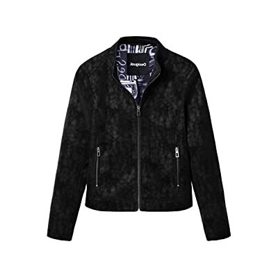 23SWEW02 Desigual Damski tkany płaszcz PU, Czarny, S 23SWEW02 Desigual Damski tkany płaszcz PU, Czarny, S