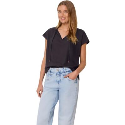 F346660 Street One Studio Bluzka z tasiemkami Black 34 F346660 Street One Studio Bluzka z tasiemkami Black 34