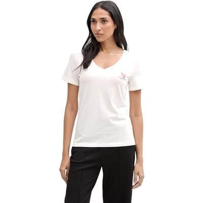 1046579 TOM TAILOR Damska koszulka z nadrukiem serca, 10315 Whisper White, XL 1046579 TOM TAILOR Damska koszulka z nadrukiem serca, 10315 Whisper White, XL