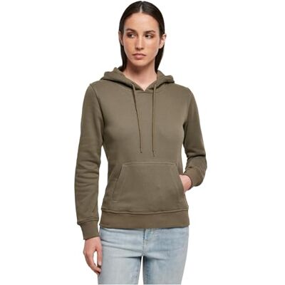 BY139 Build Your Brand Damski sweter z kapturem ze 100% bawełny ekologicznej dla kobiet, damska bluza z kapturem w kolorze czarnym lub białym, rozmiary XS 5XL, oliwkowy, XS BY139 Build Your Brand Damski sweter z kapturem ze 100% bawełny ekologicznej dla kobiet, damska bluza z kapturem w kolorze czarnym lub białym, rozmiary XS 5XL, oliwkowy, XS