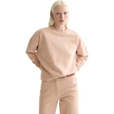 U9E01114T Scotch & Soda Bluza z aksamitnym wzorem, Różowy pył V654, XS U9E01114T Scotch & Soda Bluza z aksamitnym wzorem, Różowy pył V654, XS