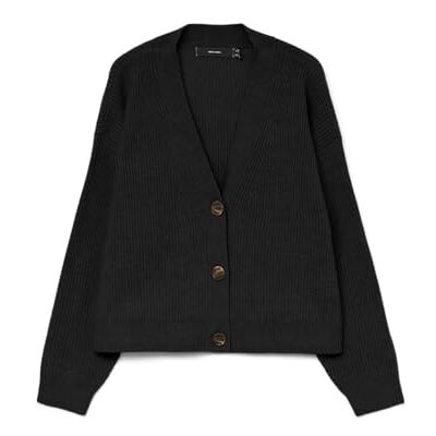 10331908-4900845 VERO MODA Vmaries Ls dekolt w serek kardigan Bf, czarny, M 10331908-4900845 VERO MODA Vmaries Ls dekolt w serek kardigan Bf, czarny, M