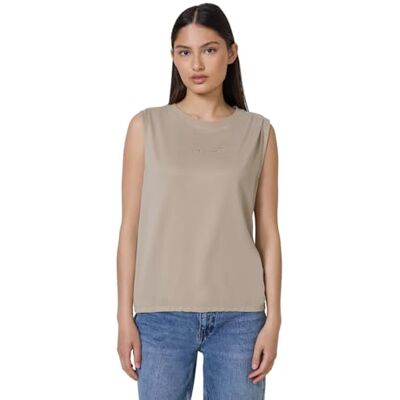 3226700 Street One Studio Damski jedwabny top z napisem, Sandshell, beżowy, 40 3226700 Street One Studio Damski jedwabny top z napisem, Sandshell, beżowy, 40