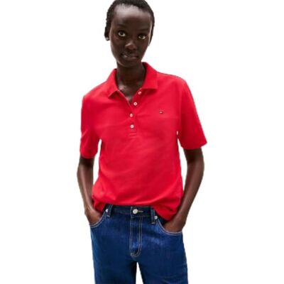 WW0WW43224XLGS Tommy Hilfiger Damska koszulka polo z krótkim rękawem, czerwony (Primary Red), S WW0WW43224XLGS Tommy Hilfiger Damska koszulka polo z krótkim rękawem, czerwony (Primary Red), S