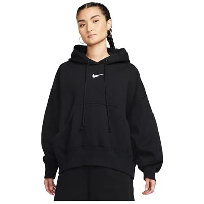 DQ5858-010 Nike W NSW PHNX FLC OOS PO Hoodie Długa koszulka Black/Sail XL DQ5858-010 Nike W NSW PHNX FLC OOS PO Hoodie Długa koszulka Black/Sail XL