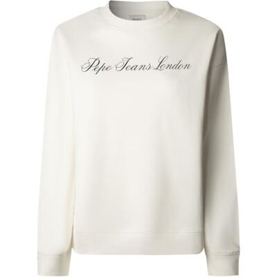 PL5800035 Pepe Jeans Damska bluza W BASIC CREW, biała (MOUSSE WHITE), XXS, Biały (biały mus), XXS PL5800035 Pepe Jeans Damska bluza W BASIC CREW, biała (MOUSSE WHITE), XXS, Biały (biały mus), XXS