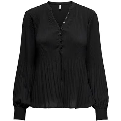 15328563 ONLRONJA Life L/S dekolt w serek plisowana TOP PTM, czarny, XS 15328563 ONLRONJA Life L/S dekolt w serek plisowana TOP PTM, czarny, XS