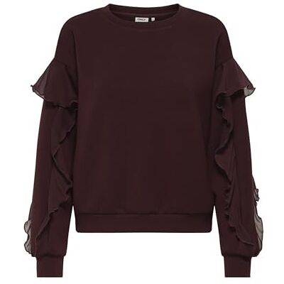 15364212-4910454 ONLY Onlscarlet L/S Flounce SWT, dekadencka czekolada, L 15364212-4910454 ONLY Onlscarlet L/S Flounce SWT, dekadencka czekolada, L