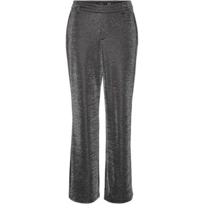 10318743 VERO MODA VMSHALI MW Straight Shiny Pant, Czarny/szczegóły: srebrny lurex, 34W / 30L 10318743 VERO MODA VMSHALI MW Straight Shiny Pant, Czarny/szczegóły: srebrny lurex, 34W / 30L