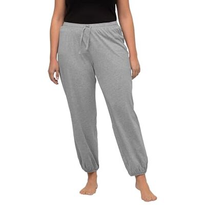 818973_139_42+ Ulla Popken Damskie spodnie piżamowe, mieszanka modalu, proste nogawki, elastyczny ściągacz, czarny, 32W / 32L 818973_139_42+ Ulla Popken Damskie spodnie piżamowe, mieszanka modalu, proste nogawki, elastyczny ściągacz, czarny, 32W / 32L