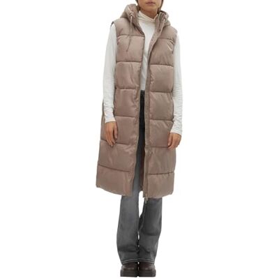 10298757 VERO MODA Damska kamizelka Vmligaane Waistcoat Noos, taupe Gray, M 10298757 VERO MODA Damska kamizelka Vmligaane Waistcoat Noos, taupe Gray, M