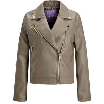 12206262 JACK & JONES Damska Jjxx Jxgail Faux Leather Biker Jacket Noos kurtka ze sztucznej skóry, beż, XS 12206262 JACK & JONES Damska Jjxx Jxgail Faux Leather Biker Jacket Noos kurtka ze sztucznej skóry, beż, XS