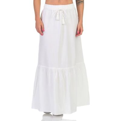 10311167 VERO MODA Vmpretty Hw Maxi Skirt WVN Ga Noos spódnica maxi, biały, XXL 10311167 VERO MODA Vmpretty Hw Maxi Skirt WVN Ga Noos spódnica maxi, biały, XXL
