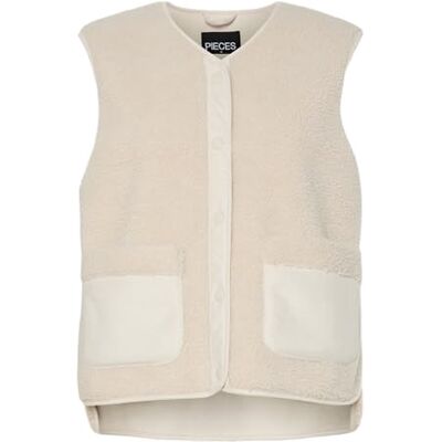 17158968-4806567 Pcjune Teddy Vest, brzoza, L 17158968-4806567 Pcjune Teddy Vest, brzoza, L