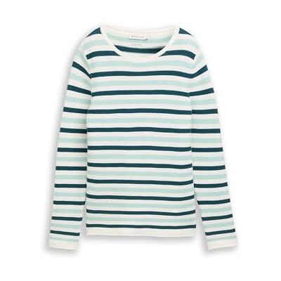 1016350 TOM TAILOR Sweter damski, 40018 – miętowy zielony beżowy pasek, XXL 1016350 TOM TAILOR Sweter damski, 40018 – miętowy zielony beżowy pasek, XXL
