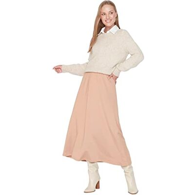TCTAW23EE00031 Trendyol Spódnica damska-brązowy-Maxi, Brązowy, M TCTAW23EE00031 Trendyol Spódnica damska-brązowy-Maxi, Brązowy, M