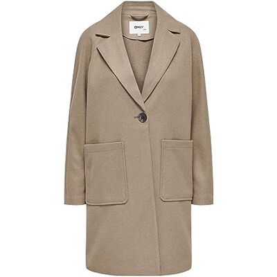15285883 ONLY Płaszcz damski ONLNEWVICTORIA Life Coat CC OTW, Simply Taupe/Szczegóły: melanż, M 15285883 ONLY Płaszcz damski ONLNEWVICTORIA Life Coat CC OTW, Simply Taupe/Szczegóły: melanż, M