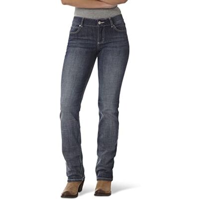 09MWTMS Wrangler Damskie dżinsy Mid Rise Bootcut, Ciemny b??kit indygo, 19W / 32L 09MWTMS Wrangler Damskie dżinsy Mid Rise Bootcut, Ciemny b??kit indygo, 19W / 32L