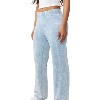 600734 True Religion Damskie bluzy ze sztucznego denimu w kształcie podkowy, niebieskie, L 600734 True Religion Damskie bluzy ze sztucznego denimu w kształcie podkowy, niebieskie, L
