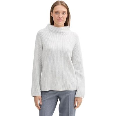 1045345 TOM TAILOR Sweter damski, 37138 Morning Grey Mel Plaited Rib, XL 1045345 TOM TAILOR Sweter damski, 37138 Morning Grey Mel Plaited Rib, XL